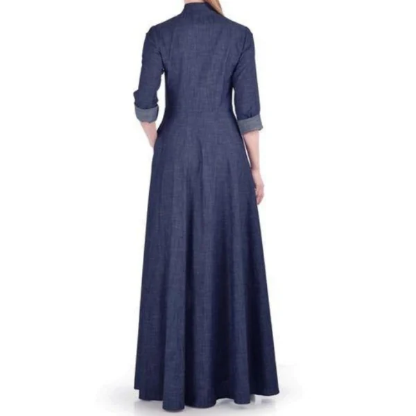FashionSense Navy Blue Summer Maxi Style Jilbab Denim Abaya