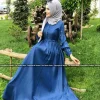 Pearld abaya light blue