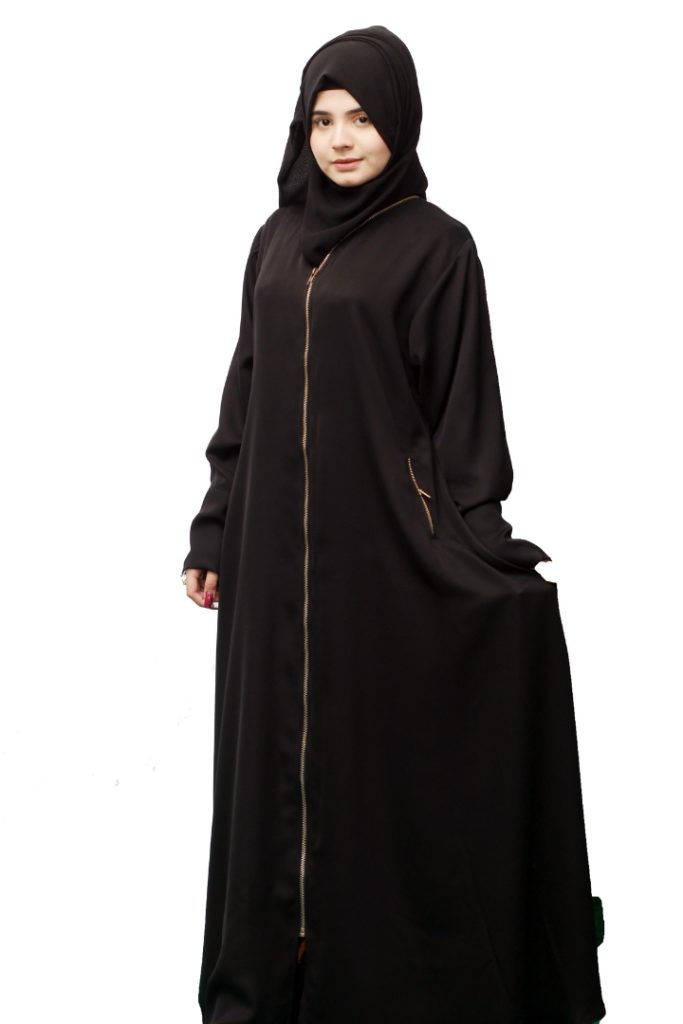 Fashionsensepk ZIPPER | BLACK Nida Fabric Abaya For women