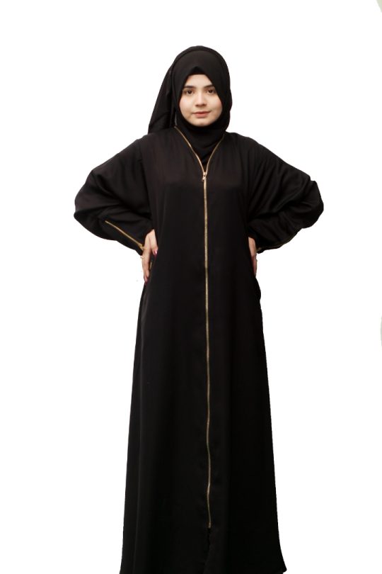 Fashionsensepk ZIPPER | BLACK Nida Fabric Abaya For women