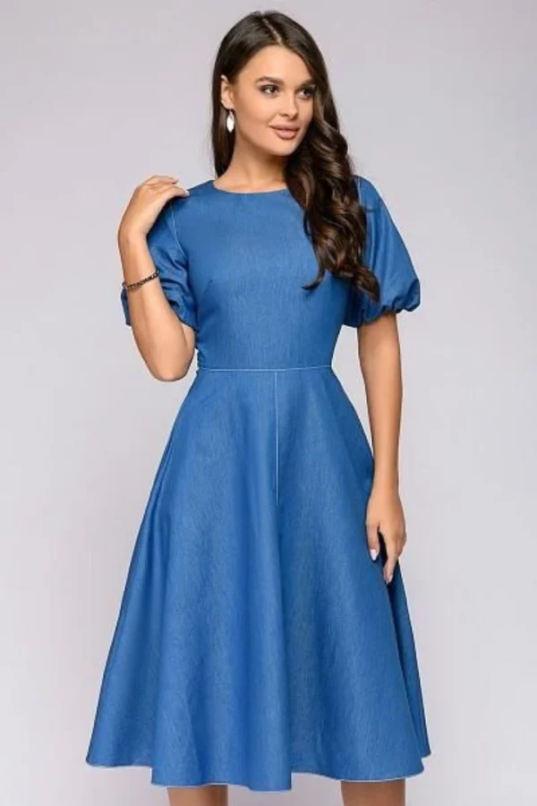 FashionSense Soft Summer Denim A Line Frock| Lightweight & Trendy Dress - Image 3