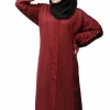 FashionSense V-neck Front Pintex abaya Six Colors Available