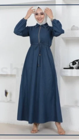 FashionSense Dark Blue Hijab Abaya For Women