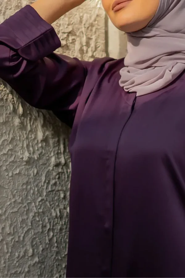 Home 36 FashionSense Front Open Pintex Nida Fabric abaya (Black Color)